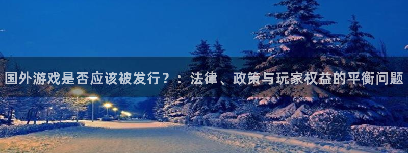 im电竞子文化创意做什么的：国外游戏是否应该被发行？：法律、政策与玩家权益的平衡问题